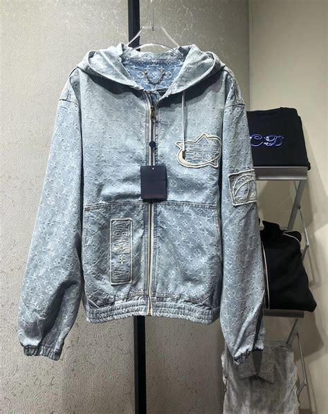 Louis Vuitton x NBA Blue Denim Monogram Zip Hoodie 